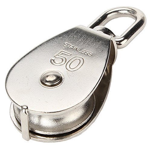2 Inch U-Type Swivel Pulley - 992 Lbs Capacity Heavy Duty Stainless Steel | 360 Degree Rotation With Spring Snap Hook