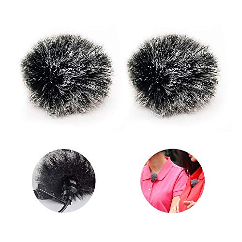 Lavalier Wind Muff 2 Pack Lapel Microphone Wind Muff 0.2/0.4 Inch Furry