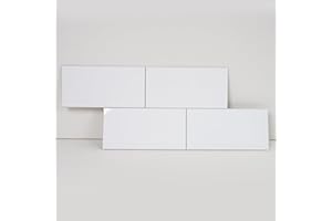 COLAMO Luxury 6"×12" Swatch Peel and Stick Backsplash,Glossy Pure White Backsplash for Kitchen Wall,Self Adhesive Faux Marble Tile, Stick on Accent Wall Brick Tile for Bedroom,RV,Laundry