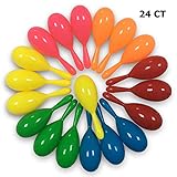 GuassLee 24PCS Neon Maracas Shakers Mini 6 Colors Noisemakers for Mexican Cinco de Mayo Fiesta’s Centerpiece Decoration or Party Favors