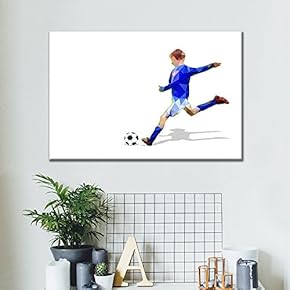 Sports Theme Boy Runing Kicking The Soccer