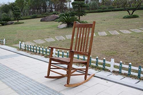 Rockingrocker-A001YNT Natural Indoor Rocker/Rocking Chair -Easy to Assemble-Comfortable Wide Size-Outdoor or Indoor Use