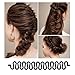 TIMESETL 2pcs Hair Bun Maker (Brown/Blonde) + 1pcs Fashion French Hair Braiding Tool Magic DIY Hair Twist Styling (Black)