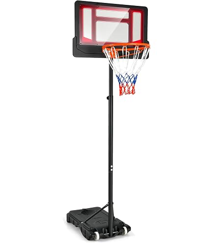 Shatterproof Backboard DORTALA 8.5-10FT Adjustable Basketball Hoop - Portable Outdoor Goal System With & Wheels Basketball Net