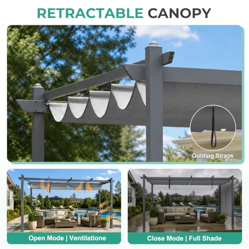 BPS 12x14 Aluminum Pergola Review: Retractable Canopy & Roller Shade for Patios image 20