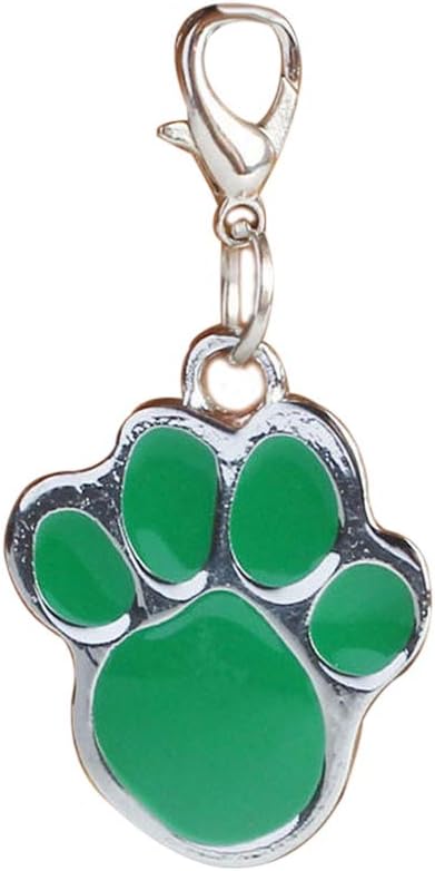 Kalaokei Charm Pet Accessories Dog Puppy Cat Paw Style Anti-Lost ID Name Tags Collar Pendant Green