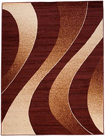 Carpeto Area Rug Modern Waves Brown Carpet 4'3'' x 6'2'' ft - 130 x 190 cm Monaco Collection