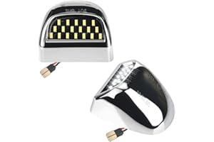 RAVSOFT LED License Plate Light tag lamp Assembly For 1999-2013 Chevy Silverado GMC Sierra 1500 2500 3500 Avalanche Suburban Tahoe Yukon Chrome housing 6000K White, Pack of 2