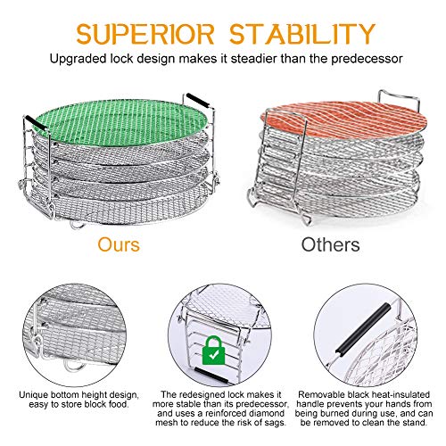 Elitlife Dehydrator Stand for Ninja Foodi Accesories,Food Grade Stainless Steel Dehydrator Rack 8.3-inch Compatible with Pressure Cooker and Air Fryer(6.5 and 8 Quart) - Thumbnail 2