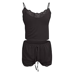 Women's Nightgown Two Piece Lace Satin Spaghetti