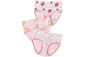 Girls Cotton Soft Underwear Toddler Kids Breathable Comfort Panties 3 Pack