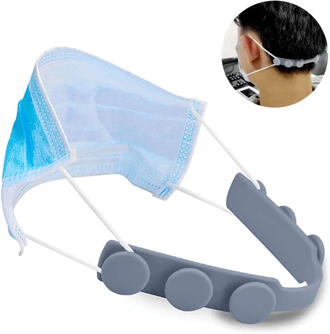AONEW 50 PCS Masks Hook Ear Protector Adjustable Extension Buckle Ear Rope Adjustable Extend the Buckle Non-slip Relax Ears Adult & Kids Universal,Silicone(Blue)