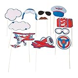 Up & Away Photo Stick Props (12 Pack) Aviator, Pilot-themed Party.