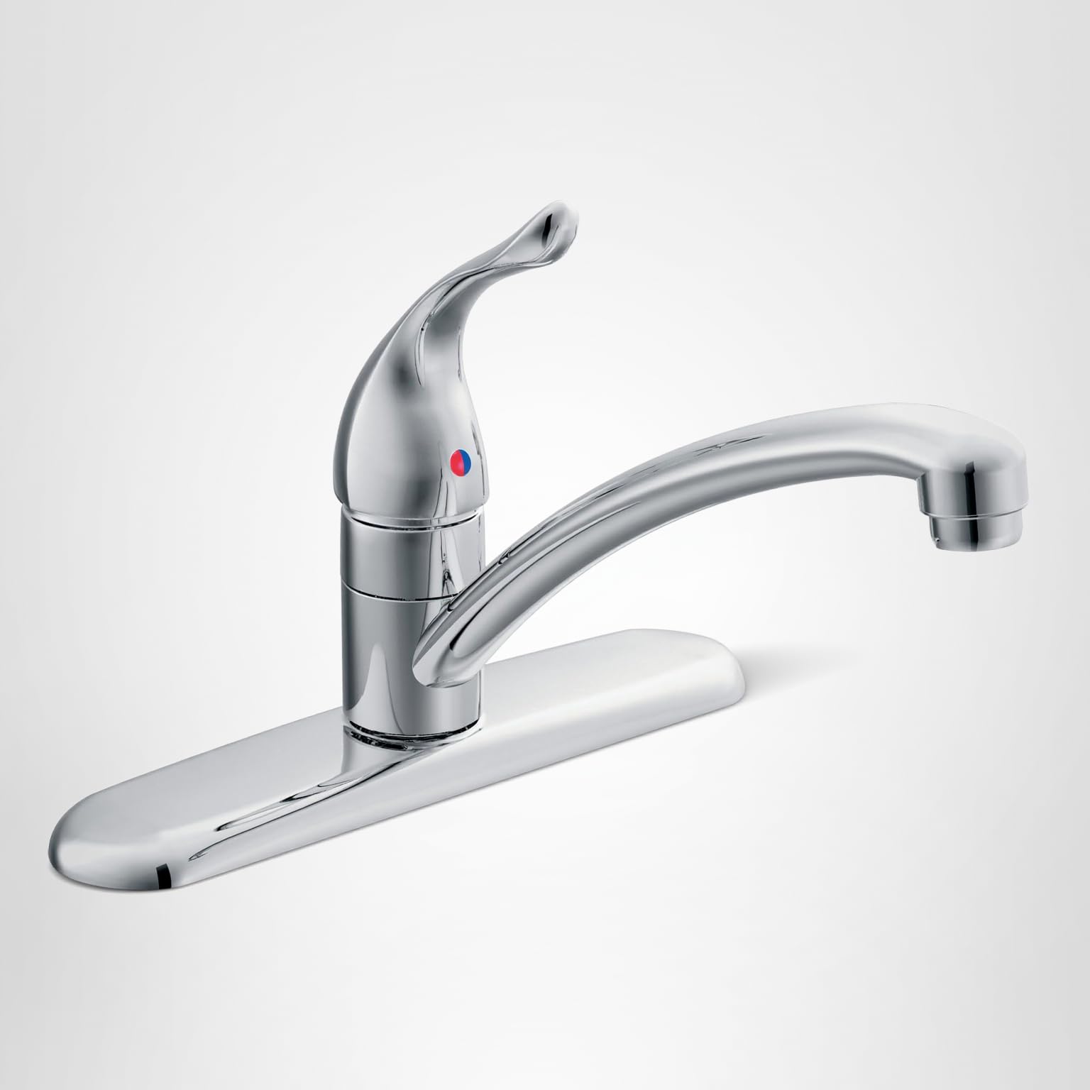 Moen Chateau Chrome One-Handle Low Arc Kitchen Faucet for 3-Hole Sinks, 7425