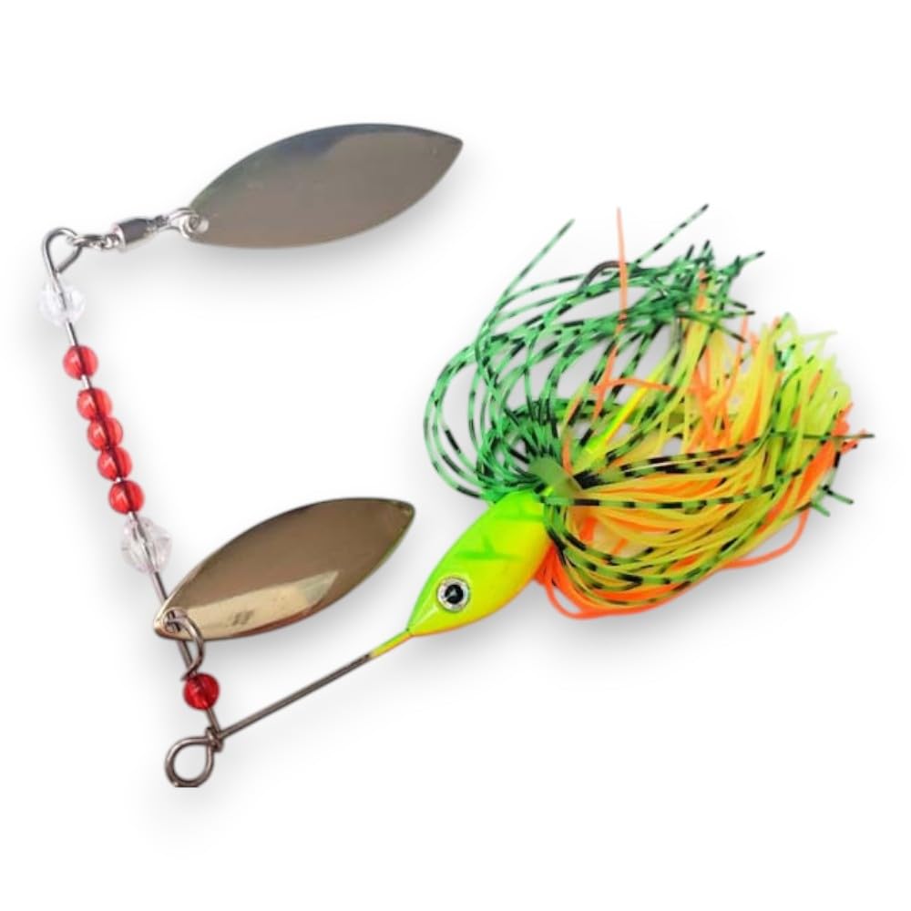FISHIN ADDICT spinner bait fishing lure MARDI GRAS MULTI COLOURED PATTERN 100mm / 20g (0.5oz)