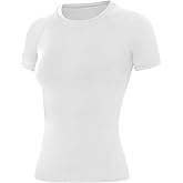 Runhit Compression Shirt Women Short Sleeve Workout Tops Athletic Gym Moisture Wicking T-Shirt Running Yoga Base Layer