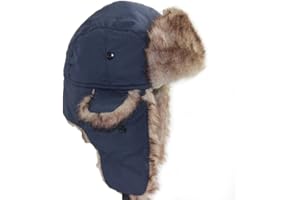 MYBFYABO Winter Trapper Hat Unisex Russian Ushanka Trooper Aviator Hats for Women Men Snow Eskimo Hat with Ear Flaps for Cold Weather