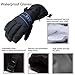 D&S Ski Gloves Men - Waterproof Warm Adult Cold Weather Winter Glove - Full Finger Gear - Perfect for Windproof,Snow,Snowboard,Snowmobile,Skiing,Snowboarding - Insert HIPOTEX Waterproof Bag (Black L)
