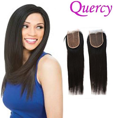 Quercy Hair Indian Straight Lace Front Closure Piece 3.5x4 Virgin Human Hair Closure Middle Part Lace Closure with Baby Hair in Stock(18inch)