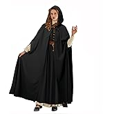 Renaissance Hooded Medieval Cloak Victorian Wizard Witch Cosplay Hobbit Cape for Women Halloween Costume