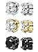 FIBO STEEL 3 Pairs Stainless Steel Round Magnetic Earrings for Men Women CZ Studs Earrings,6MM