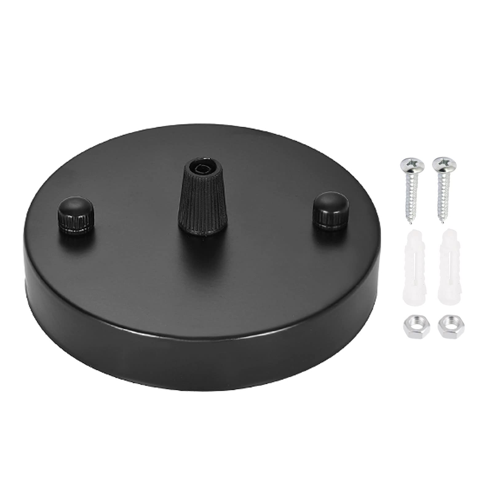 YOKIVE 3 Pcs Light Canopy Kit, Chandelier Ceiling Plate with Cord Grip Fixing Light Accessory Great for Home Office (Black, 3.9x1.5-Inch)