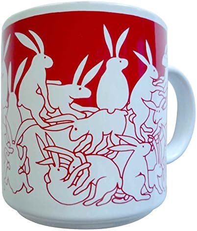 Animates 11 oz. Nitetime Rabbits Mug Color: Red
