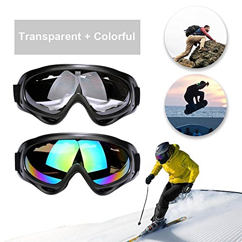Snow Goggles,FOME 2pcs Sport Sunglasses Snow Goggles Snowboard Goggles with UV400 Protection Windproof Anti-Glare Lenses for Kids Men Women Adults for Riding Motorcycle Skating Skiing Snowboarding