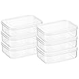 Lustroware Micro Clear Transparent Food Storage Containers with Lids – BPA-Free, Shatterproof, Dishwasher & Microwave Safe, 1.0 qt Stackable Refrigerator Organizer Bins, Made in Japan, Set of 6
