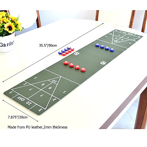 TORPSPORTS 2 in 1 Table Top Shuffleboard Pucks and Curling Games with 8