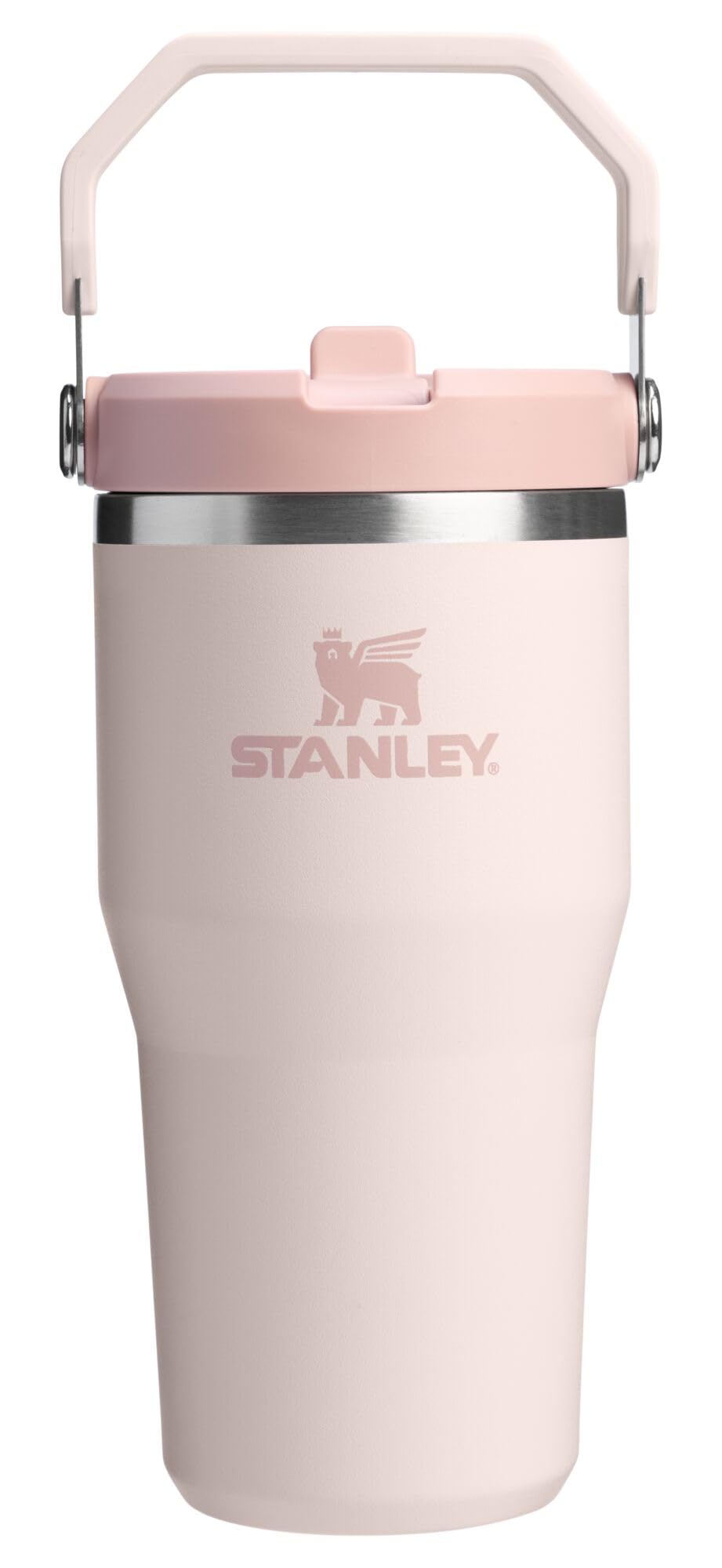 Photo 1 of ** DAMAGE MINOR** STANLEY IceFlow 2.0 Flip Straw Tumbler with Handle 20 oz | Twist On Lid and Flip Up Straw | Leak Resistant Water Bottle | Insulated Stainless Steel | BPA-Free | Rose Quartz