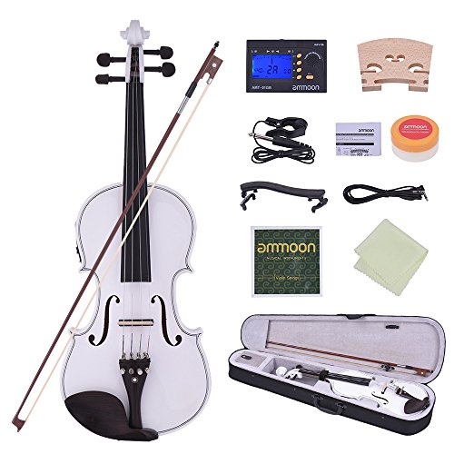 Ammoon full size 4/4 acoustic electric violin fiddle ebony finger…