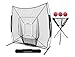 PowerNet Baseball Softball Practice Net 7x7 with Baseball Accessories for Practice Pitching & Batting, Ball Caddy, Weighted Baseballs, Tee (Deluxe Training Kit, Black)