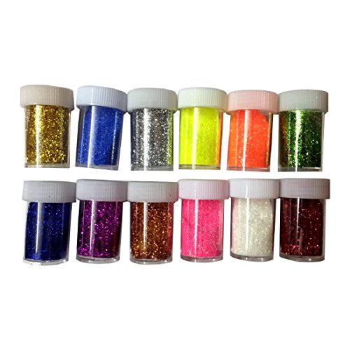 Shoppertize Glitter, Fine Glitter Powder for Art & Craft (Pack of 12)