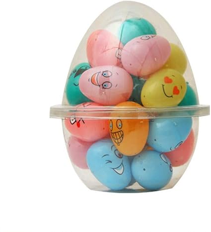 Toyandona 24pcs Bricolage Oeuf De Paques En Plastique Oeufs De Lapin De Forme Ovale Imprime Colore Pour Les Enfants Amazon Fr Cuisine Maison