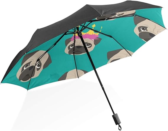 Pequeñas sombrillas para mujeres Cute Cartoon Animal Pet Dog Pug