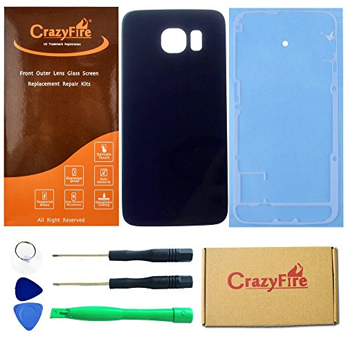CrazyFire® Dark Blue Replacement Rear Glass Lens Bezel Battery Door Cover For Samsung Galaxy S6 G920 G920A G920P G920T G920F G920V G920R4 With Adhesive And Tools Kit CrazyFire® Dark Blue Replacement Rear Glass Lens Bezel Battery Door Cover For Samsung Galaxy S6 G920 G920A G920P G920T G920F G920V G920R4 With Adhesive And Tools Kit