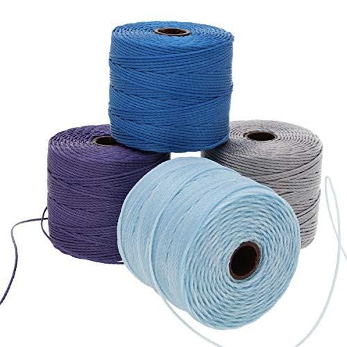 The Beadsmith S-Lon Bead Cord – .5 mm Twisted Nylon Cord for Stringing, 4-Pack, Serenity Mix, TEX210, 77 Yards per Spool — image 1