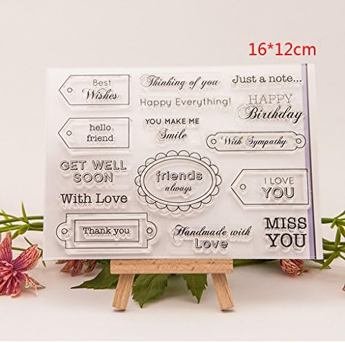 Shoresu Friend Wishes Clear Stamps Sheets Transparent Silicone Seal for DIY Scrapbooking Craft Card Photo Album Decorative 16x12cm/6.29x4.72