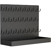 Key Holder for Wall, Metal Key Rack with 26 Hooks, 17" x13" Wall Mounted Key Hooks, Black Key Hanger for Garage, Car Dealer, Office, Hotel, Real Estate