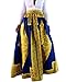 Lovezesent Women's African Printed Pleated Maxi Dress High Waist A Line Skirt Yellow Large