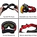 FGN Ski Goggles for Men Women with UV Protection Anti-fog Detachable Lens, Snowmobile Snowboard Skate OTG Goggles Helmet Compatible , Black