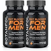 DHT Blocker for Men Hair Growth: Natural Hair Loss Supplement - Formula with 10000mcg Biotin & Saw Palmetto for Mens thinning Support (60 Count (Pack of 2))