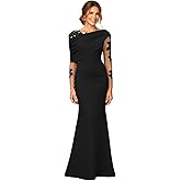 Elegant Mermaid Mother of The Bride Dresses Long with Laces Applique Asymmetric Ruffle Shoulder Formal Evening Dress
