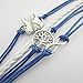 Vintage Style Blue and White Leather Rope Elephant Tree Branch Infinity Love Bracelet