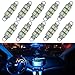 Partsam 10PCS Ice Blue 44mm Festoon Rigid Loop LED Light Interior Dome Map Lamp Bulbs 211-2 212-2 214-2 569 578