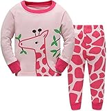Hugbug Toddler Girls Pretty Giraffe Pajama Set 2-7T