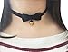 AnVei-Nao Vintage Lolita Cosplay Gothic Black Velvet Bow Bell Choker Necklace Gold
