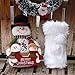 Aparty4u Faux Fur Wine Bottle Bag, Snowy White Xmas Wine Bottle Bag for Holiday Party Christmas Decorations Gifts
