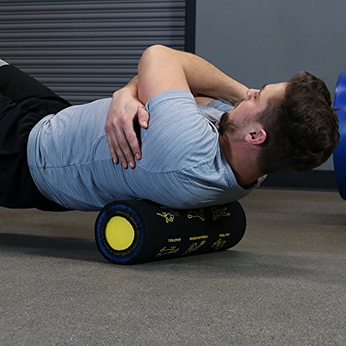 CASL Brands High Density Foam Roller with 9 Printed Instructional Exercises for Deep Tissue Muscle Massage, 18 Inch - Perfect for Physical Therapy or Workouts